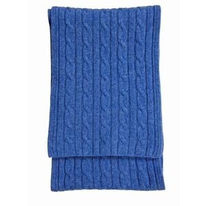 Gap Lambs Wool Blend Cable Knit Scarf Blue Preppy Fisherman Minimalist Heritage